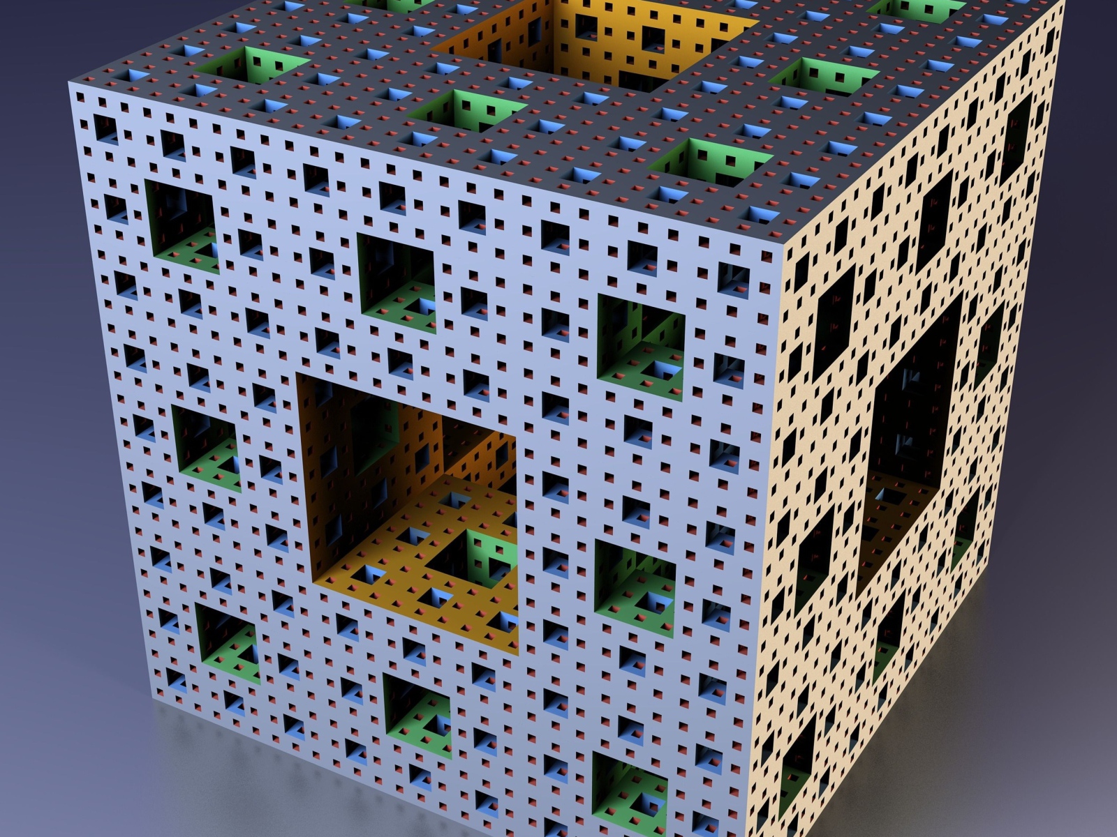 Large 3d cube on a gray background