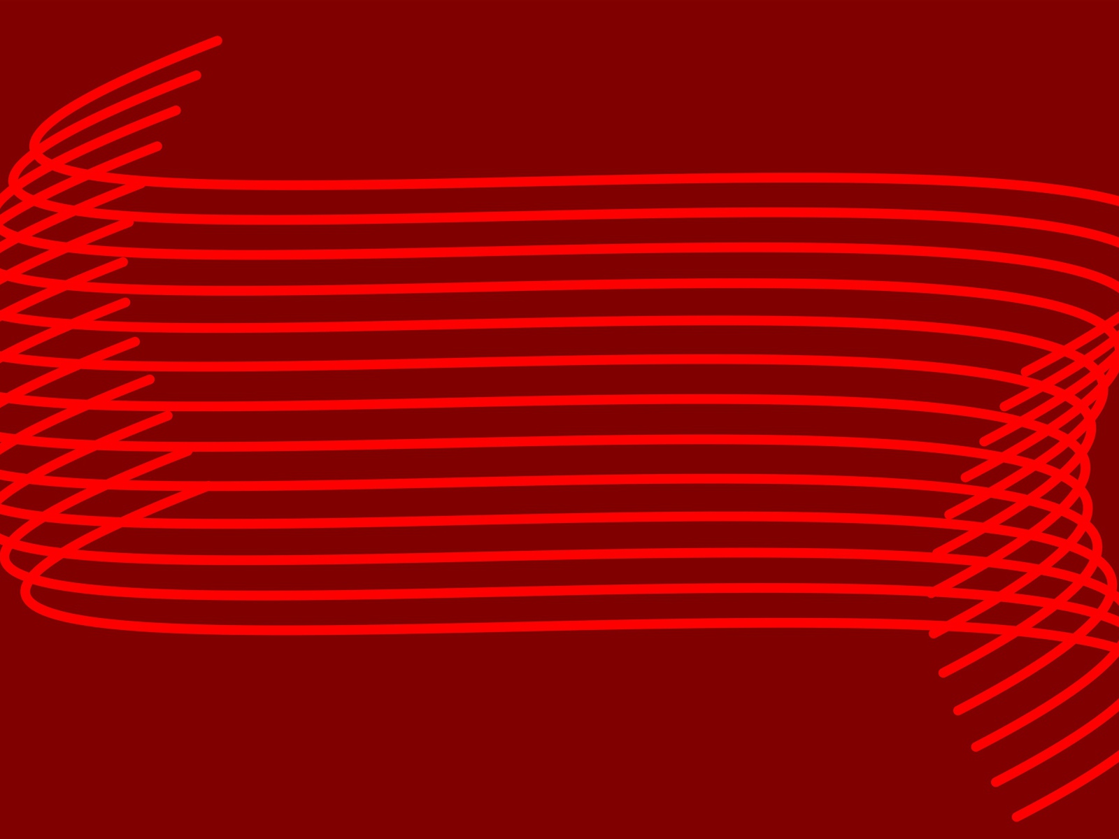 Алые абстрактные волны на красном фоне 
