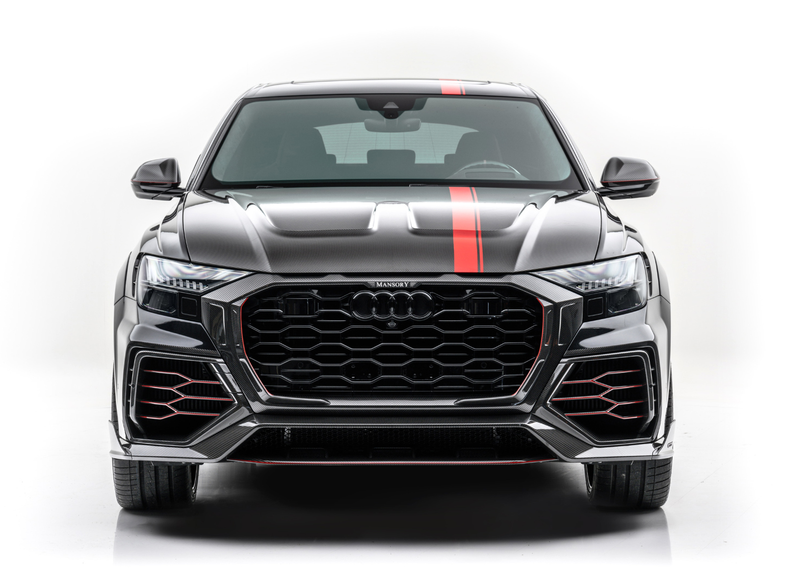 2020 Audi RS Q8 car front view on white background
