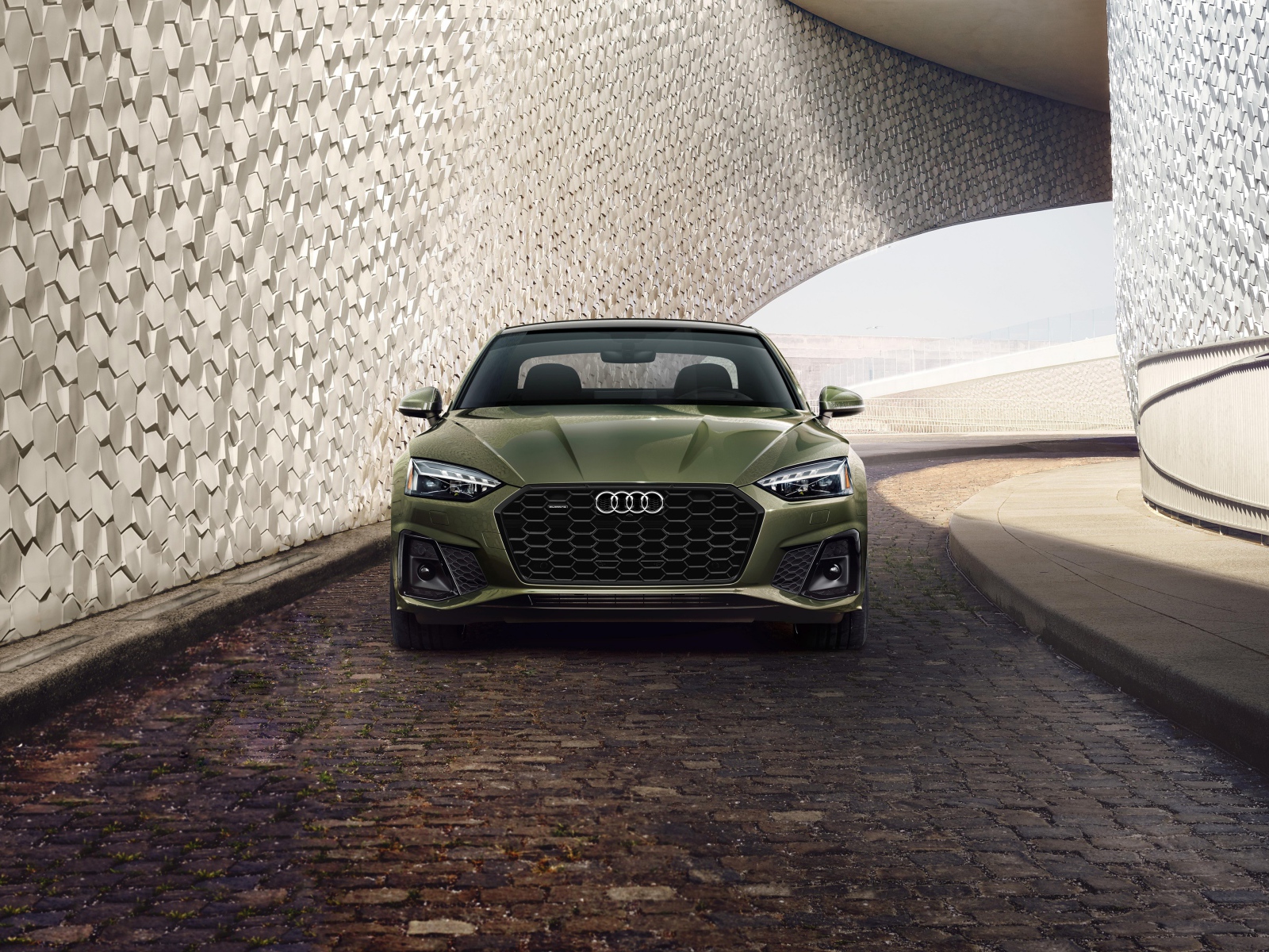 Audi A5 Coupe 45 TFSI Quattro S Line, 2020 in the tunnel