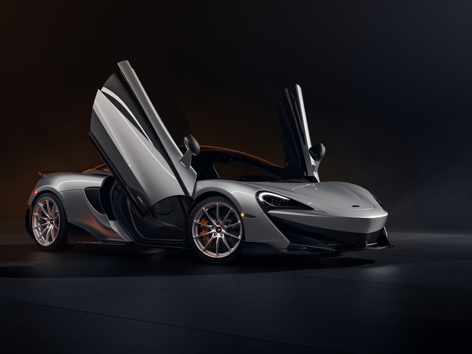 McLaren 600LT CGI Silver Open Door Sports Car