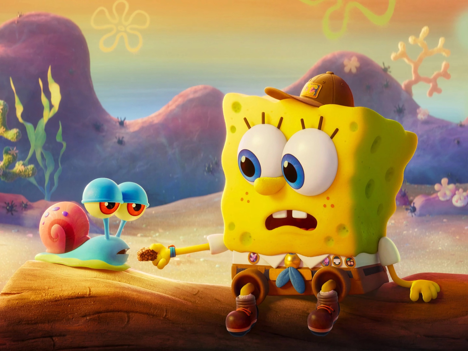 Two SpongeBob cartoon characters on the run, 2020 Desktop wallpapers  1600x1200