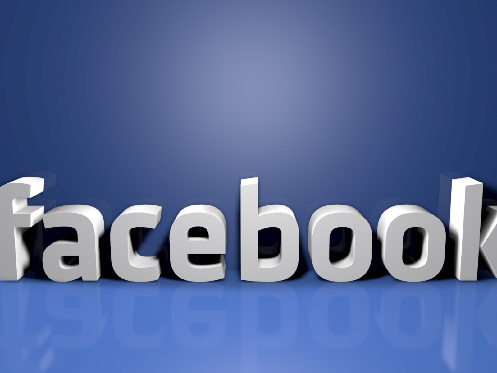 Белая надпись фейсбук на голубом фоне 