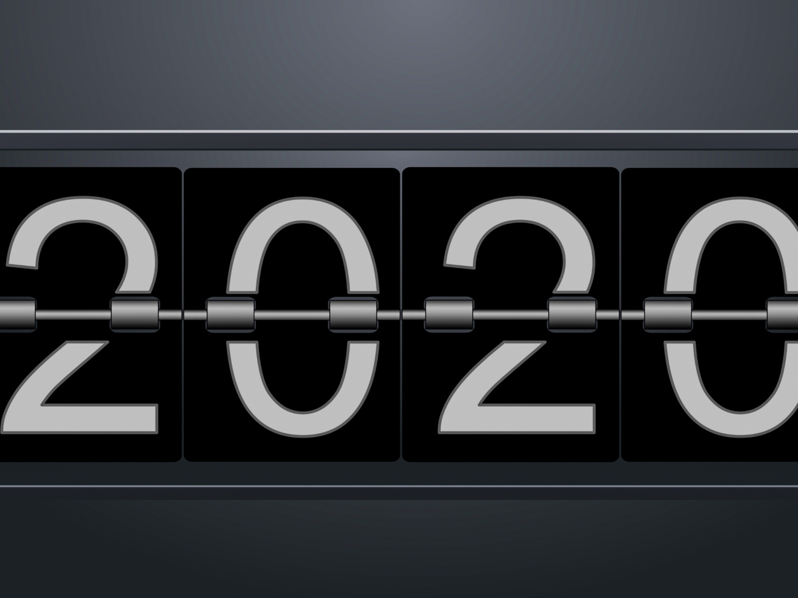 Перекидные цифры 2020 на сером фоне
