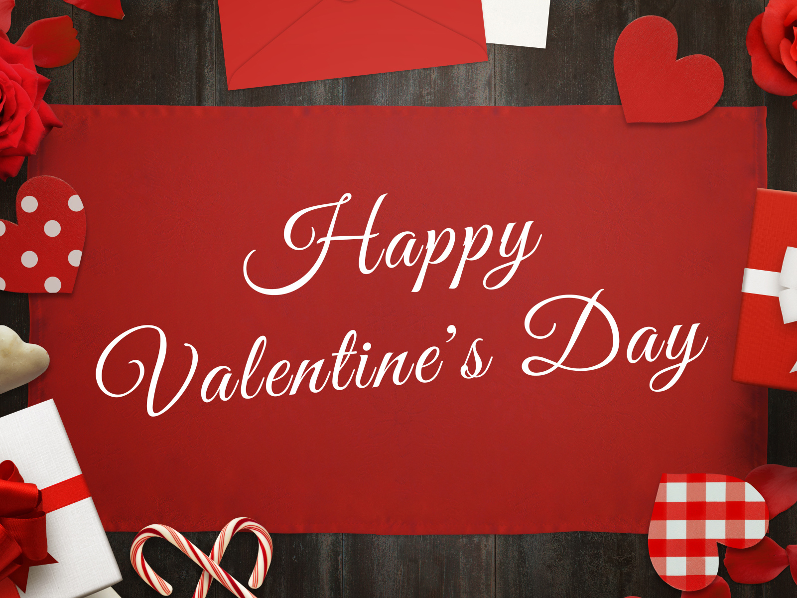 Открытка с подарками на день Святого Валентина