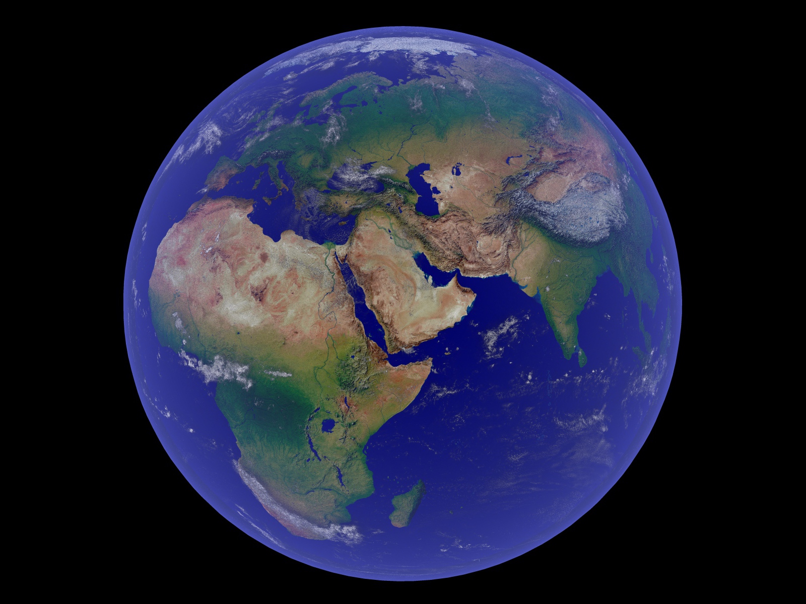 Большая голубая планета Земля на черном фоне