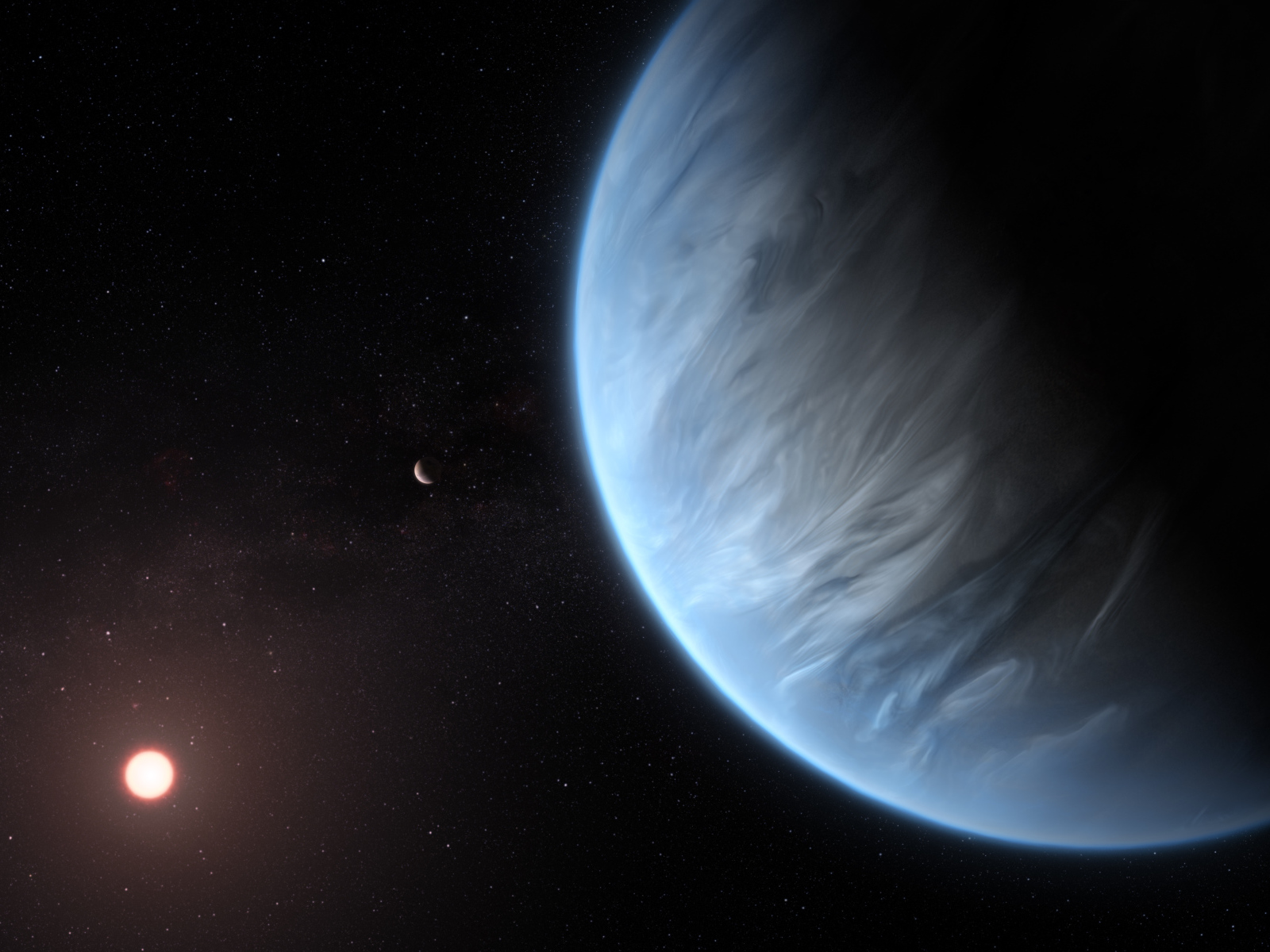 View of the planet in black space