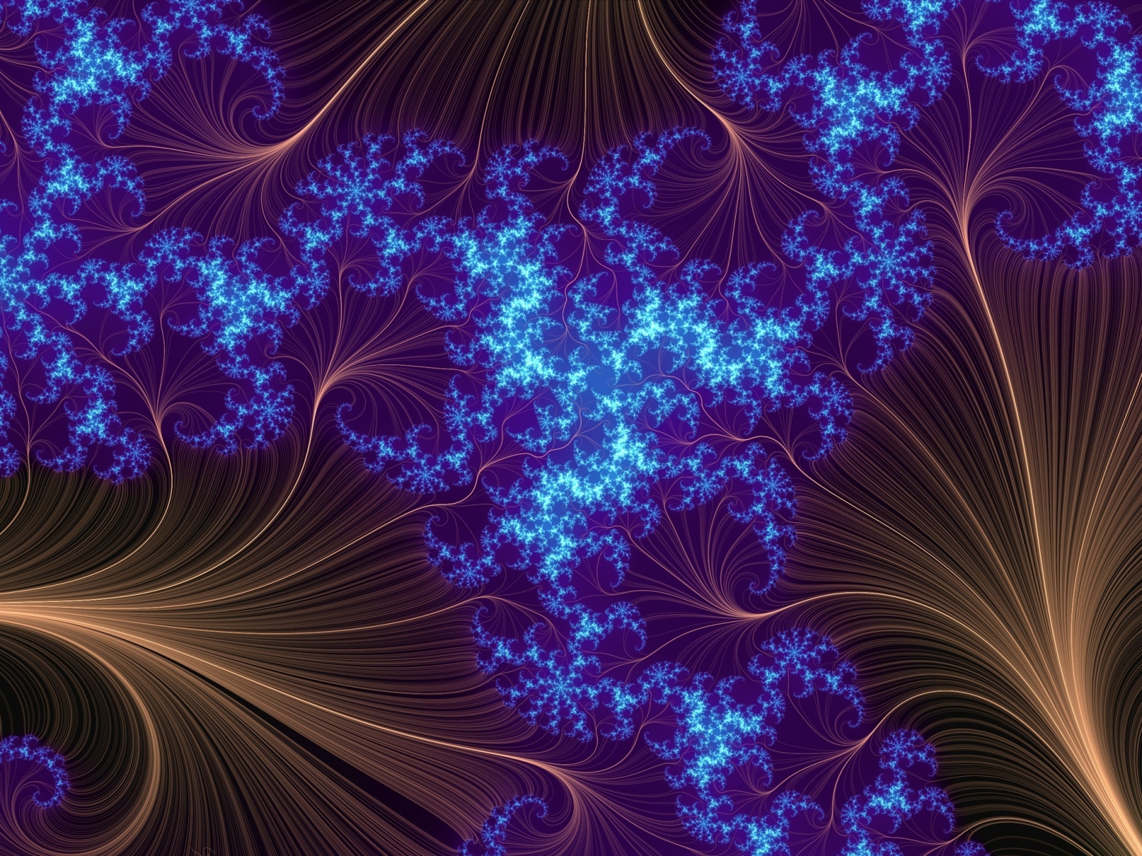 Абстрактный неоновый рисунок с коричневыми вставками 