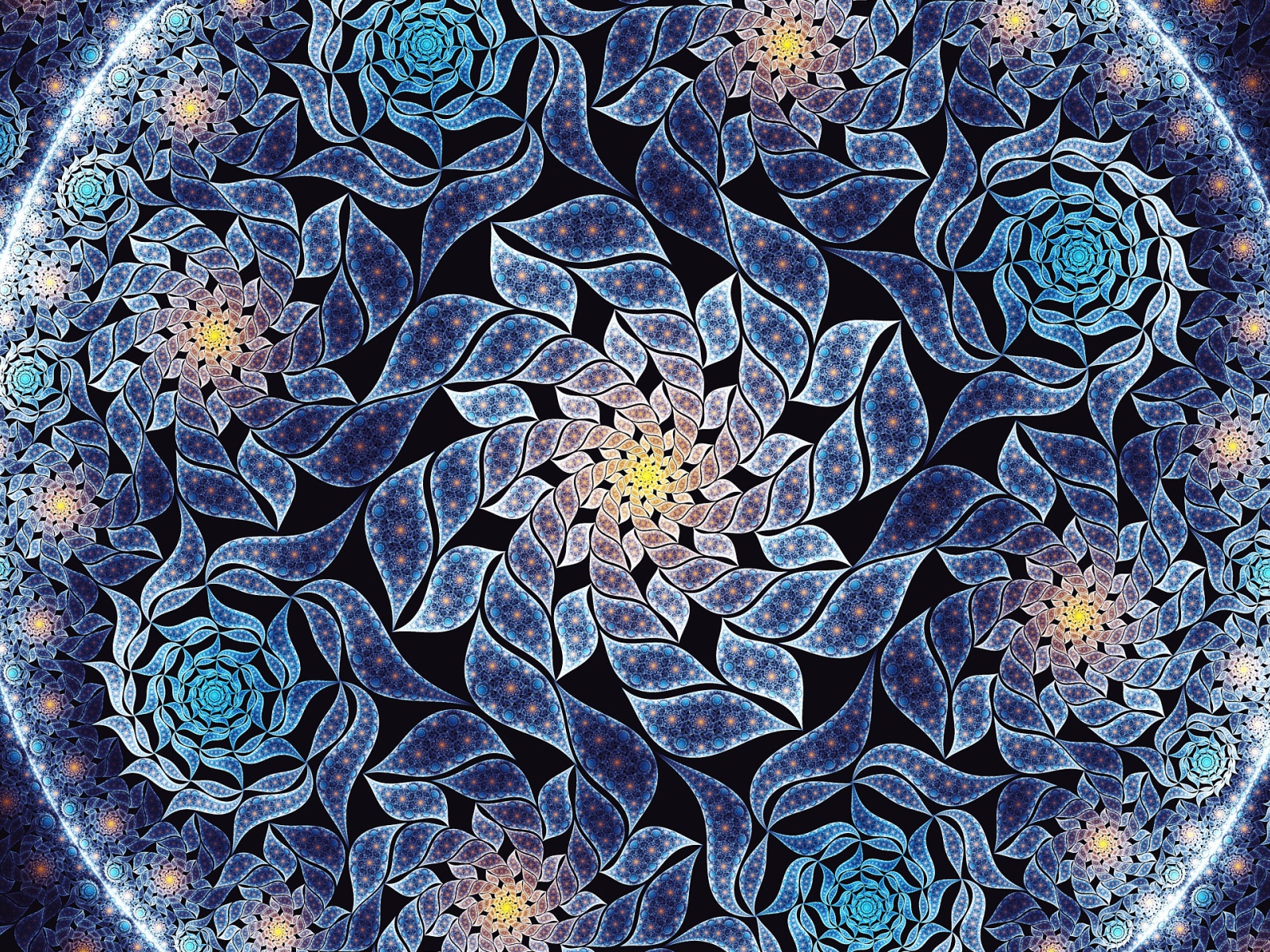 Красивый синий цветок мандала крупным планом