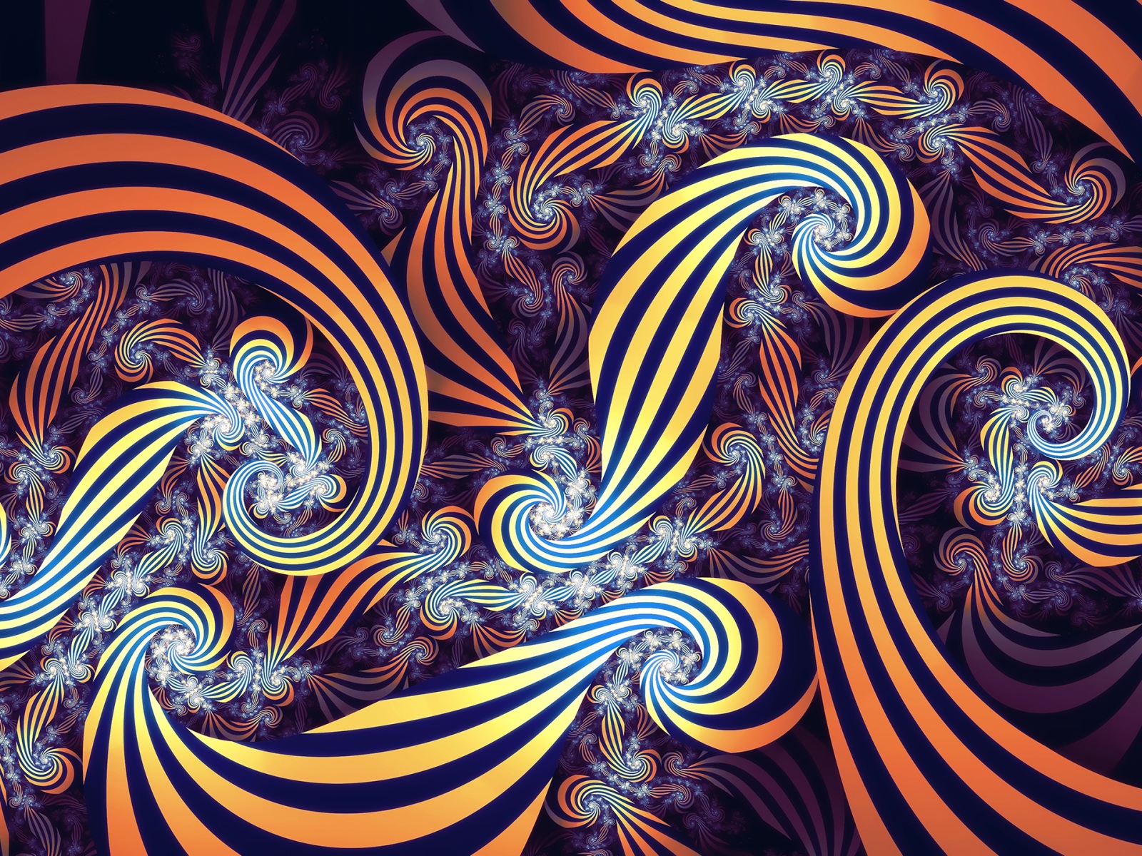 Красивый фрактальный рисунок с полосками