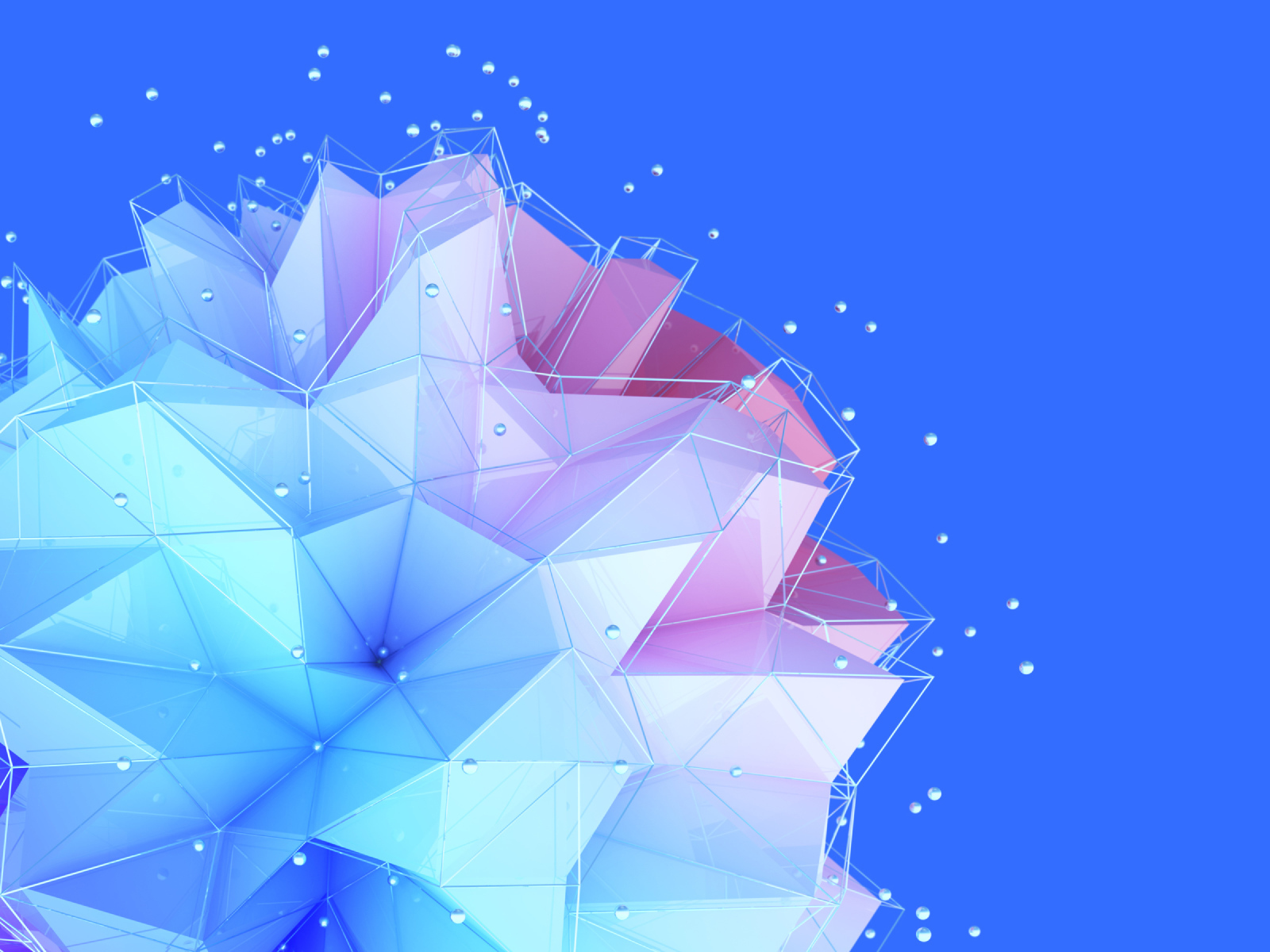 Голубой геометрический цветок на синем фоне 