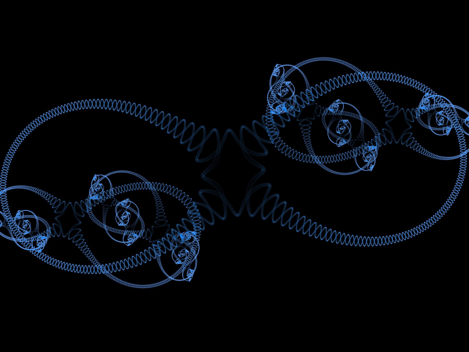 Голубые спирали на черном фоне