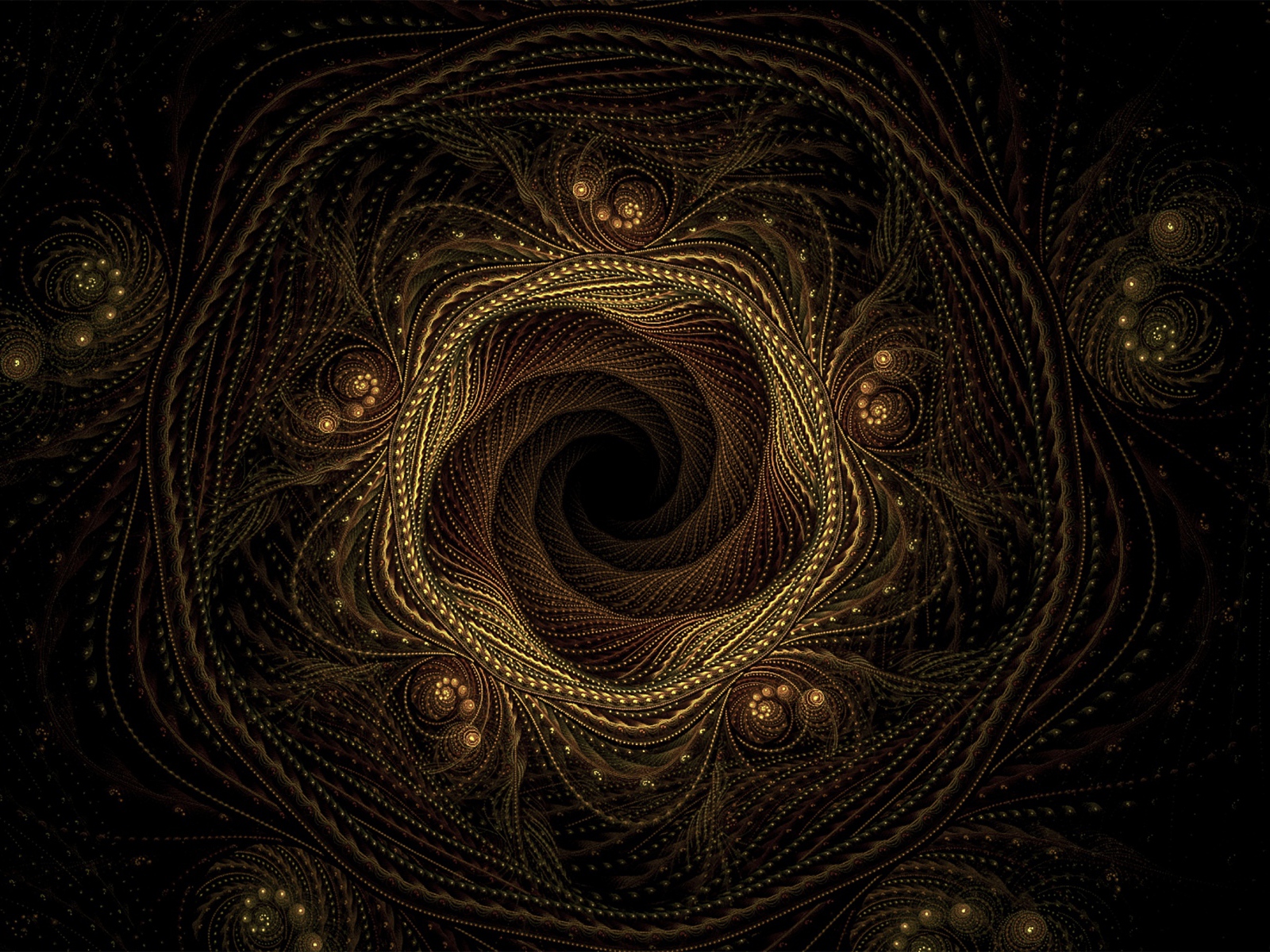 Точечный фрактальный рисунок на черном фоне