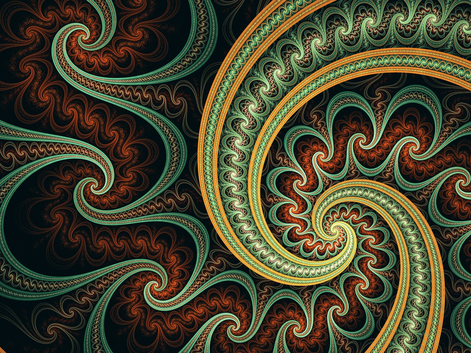 Фрактальные узоры с зигзагами 