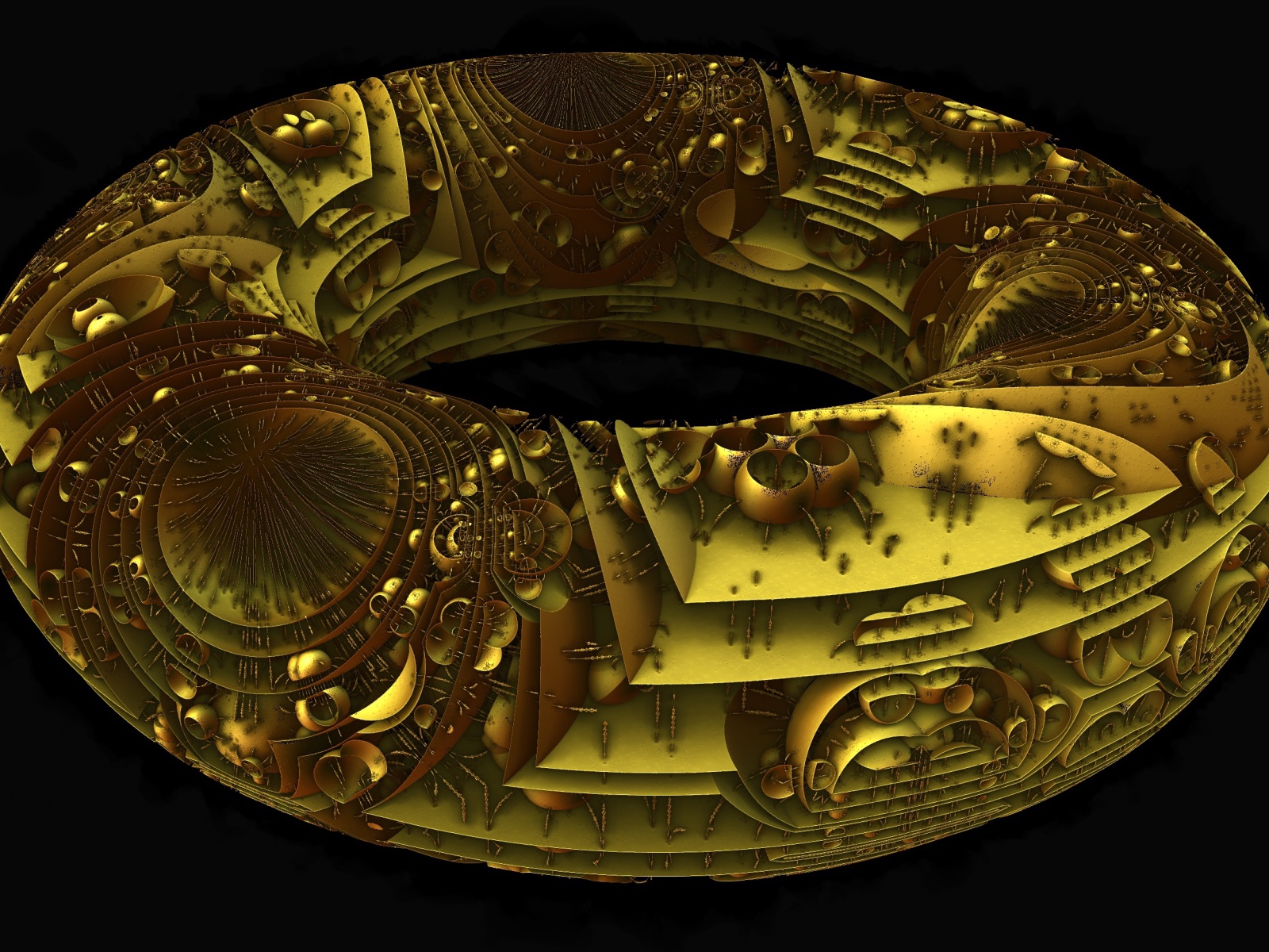 Фрактальное кольцо на черном фоне