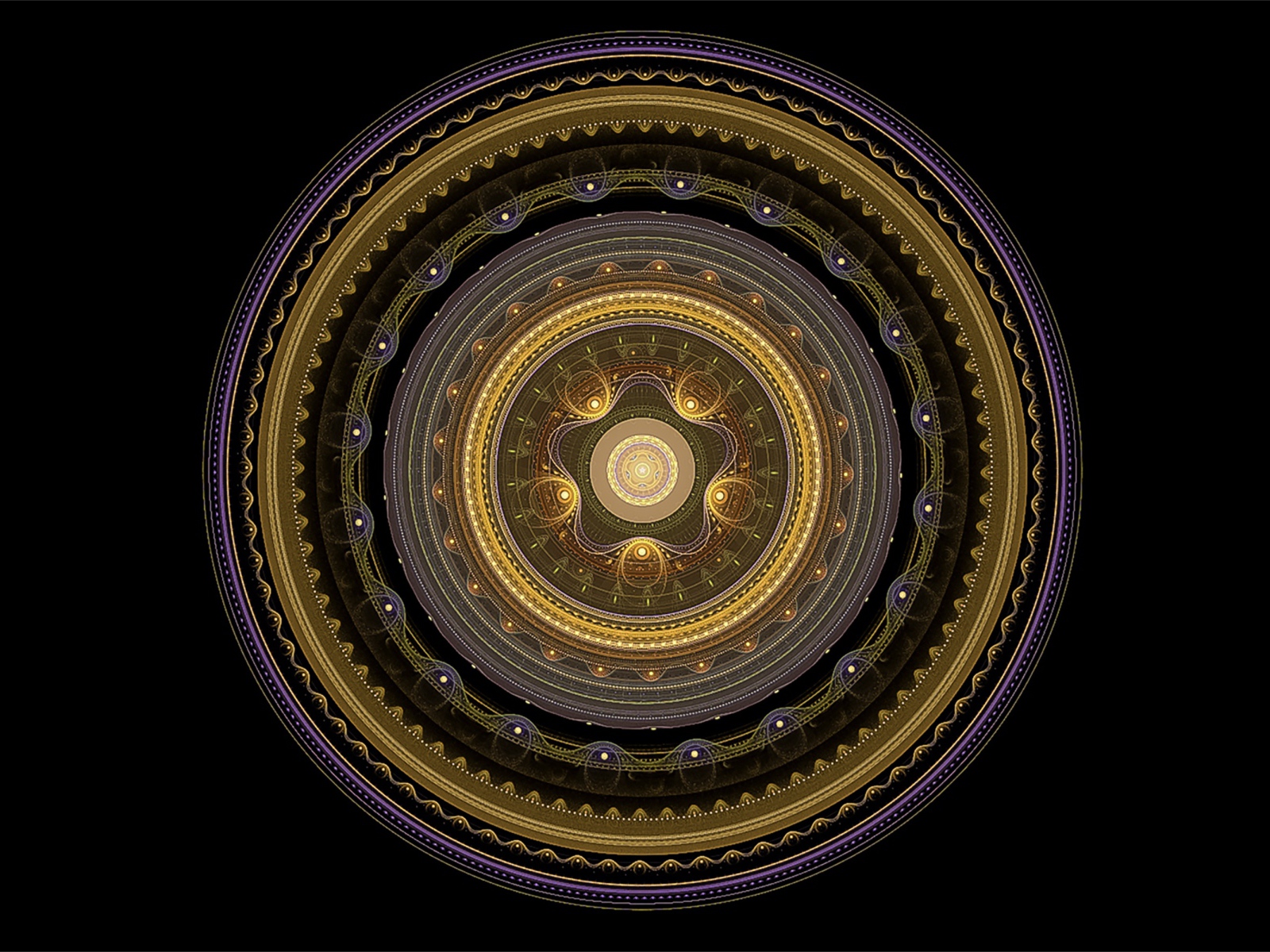 Золотой рисунок мандала на черном фоне