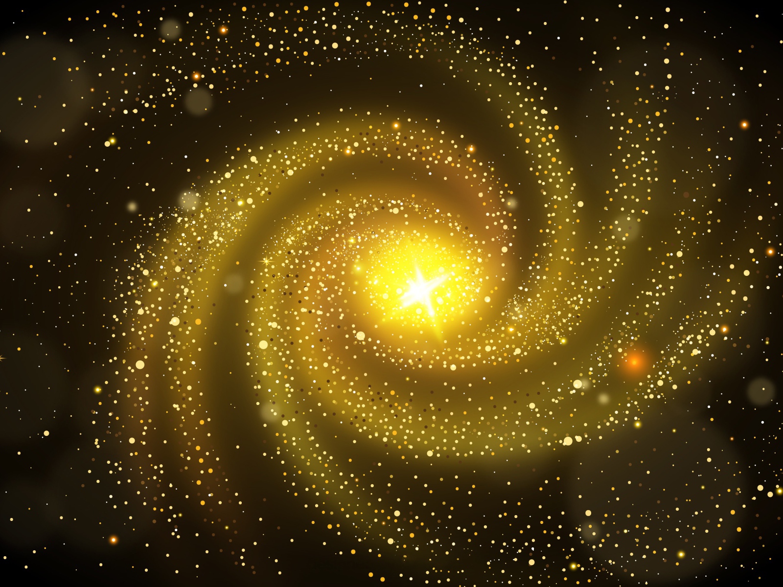 Золотая бесконечность с яркой звездой