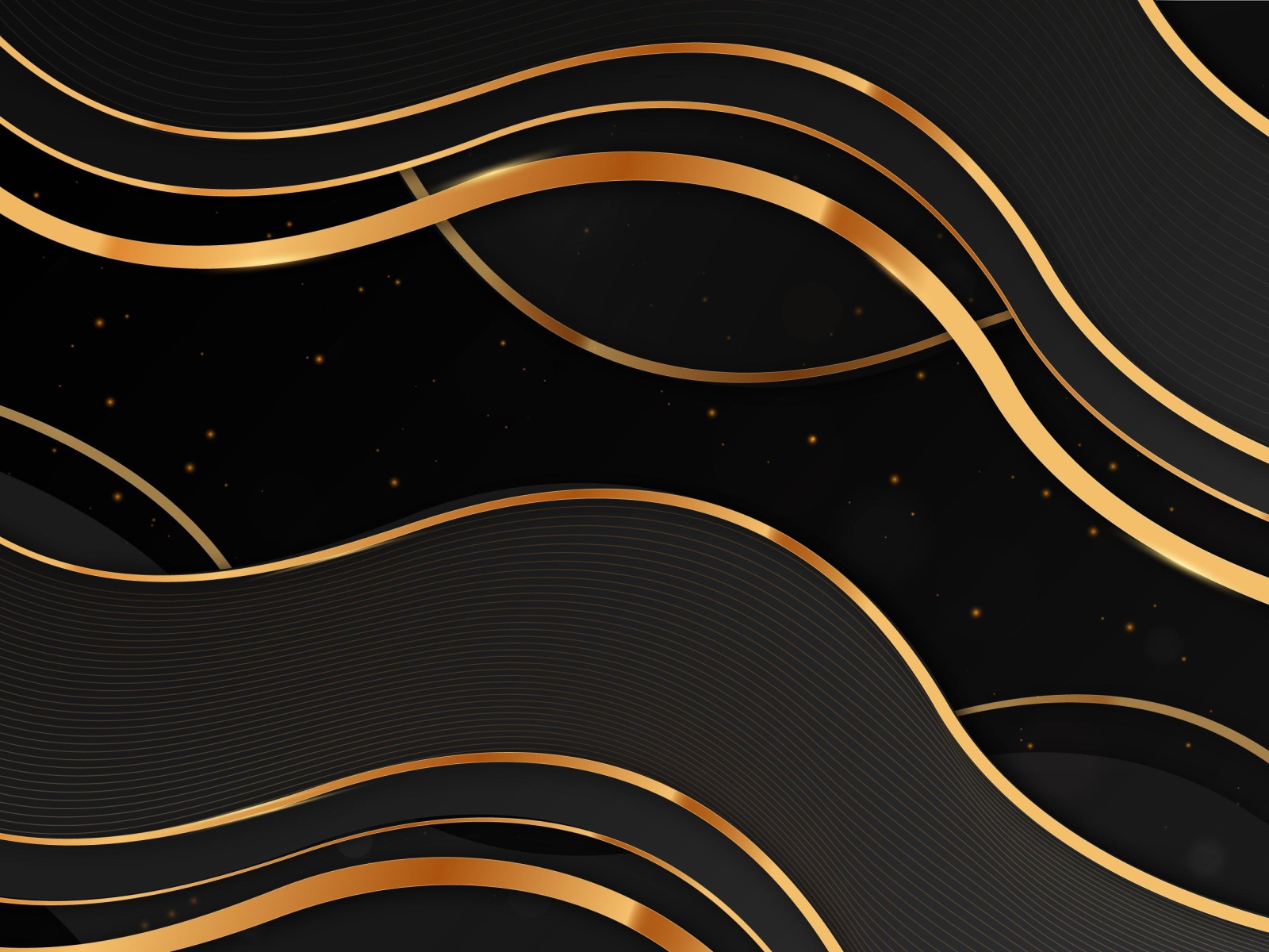 Золотые волны на черном фоне 