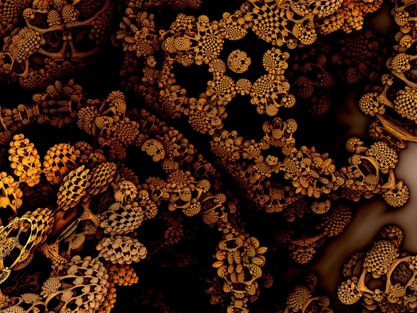 Необычный коричневый фрактальный рисунок