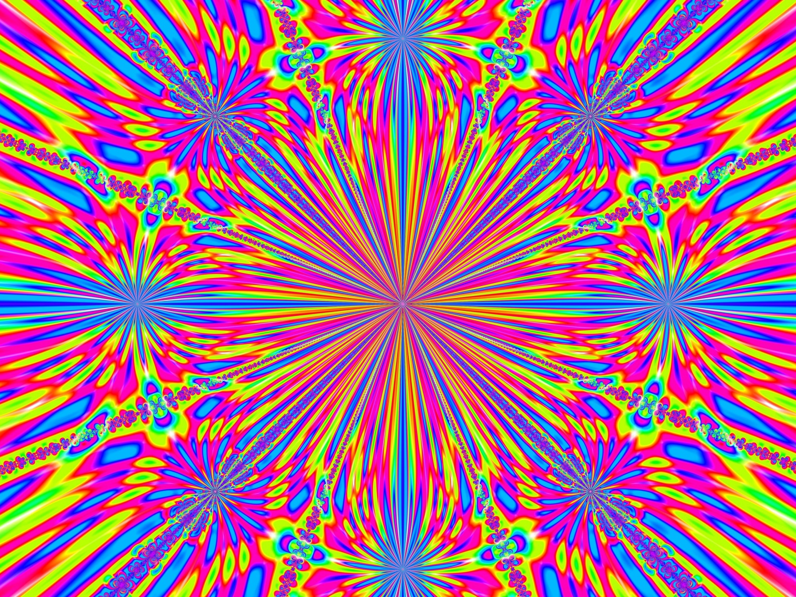 Yellow and pink drawing in a kaleidoscope