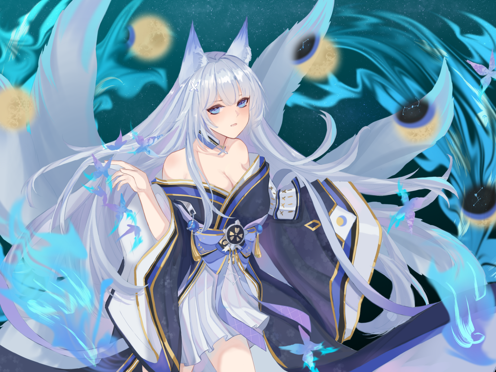 Девушка аниме Azur Lane с длинными волосами