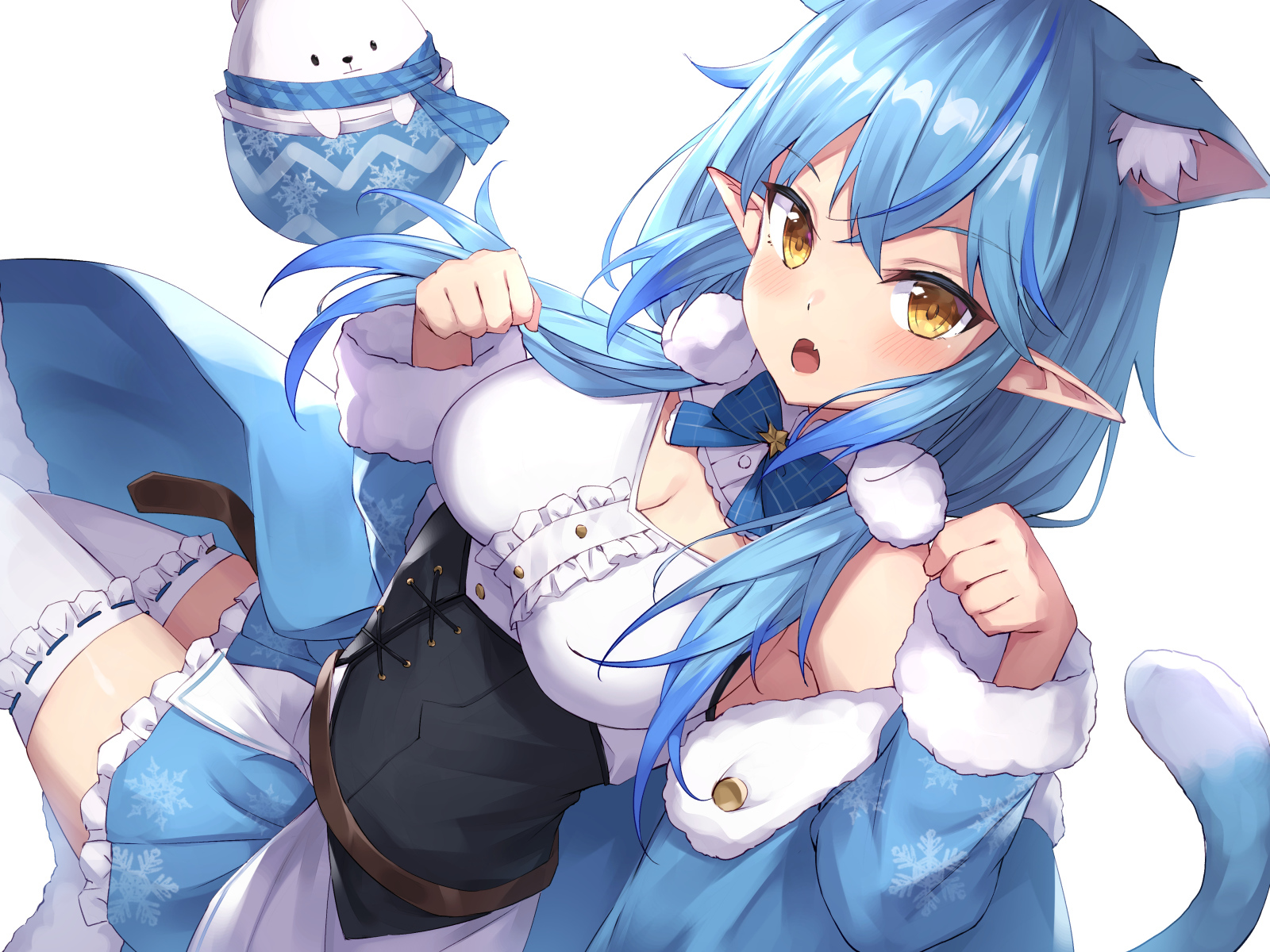 Девушка с голубыми волосами аниме  Виртуальный Ютубер