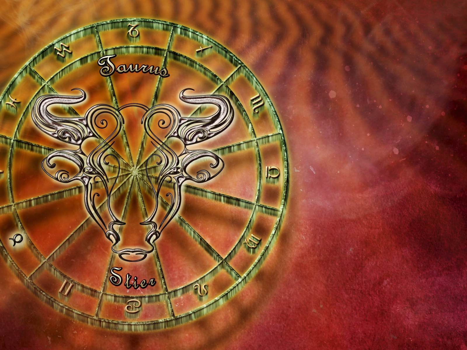 Зодиакальный знак телец на оранжевом фоне