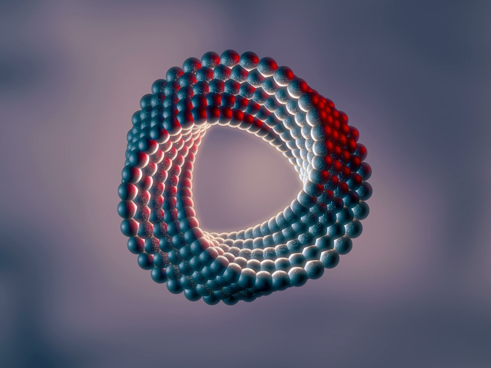 Абстрактная спираль из металлических шаров