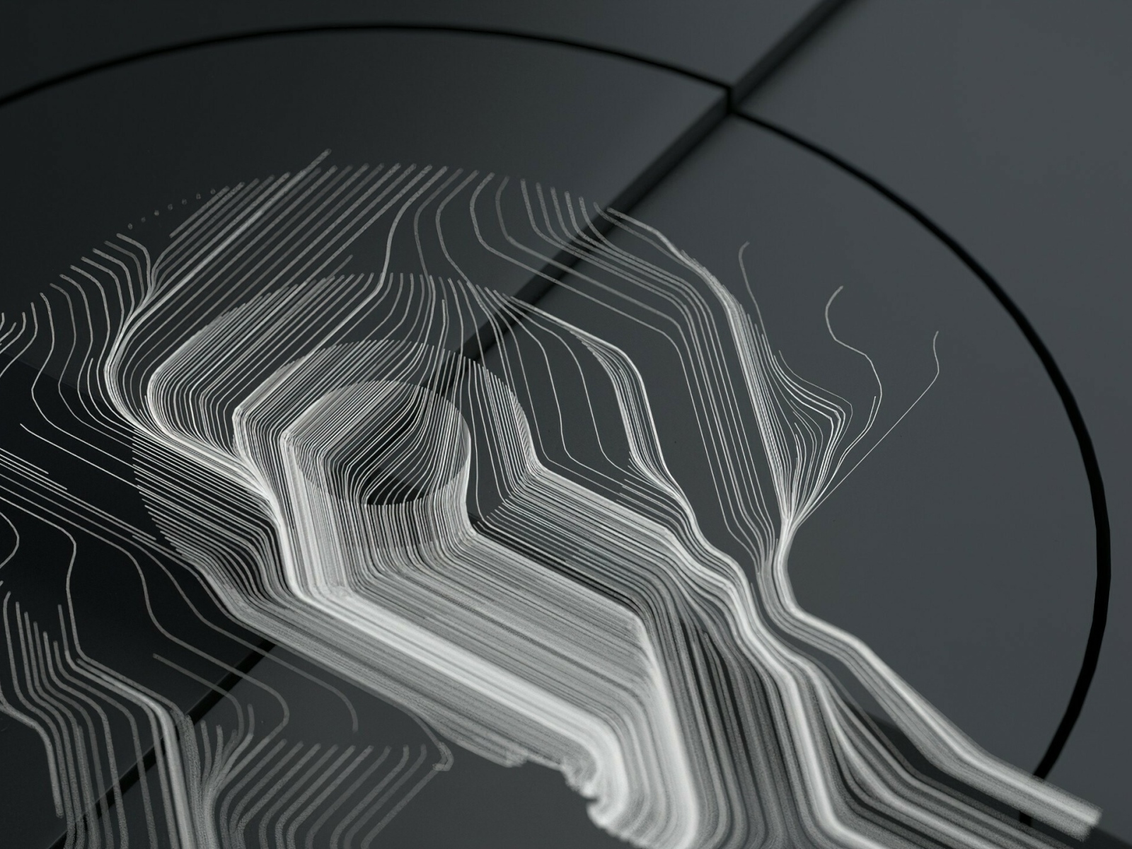 Абстрактные белые линии на сером фоне