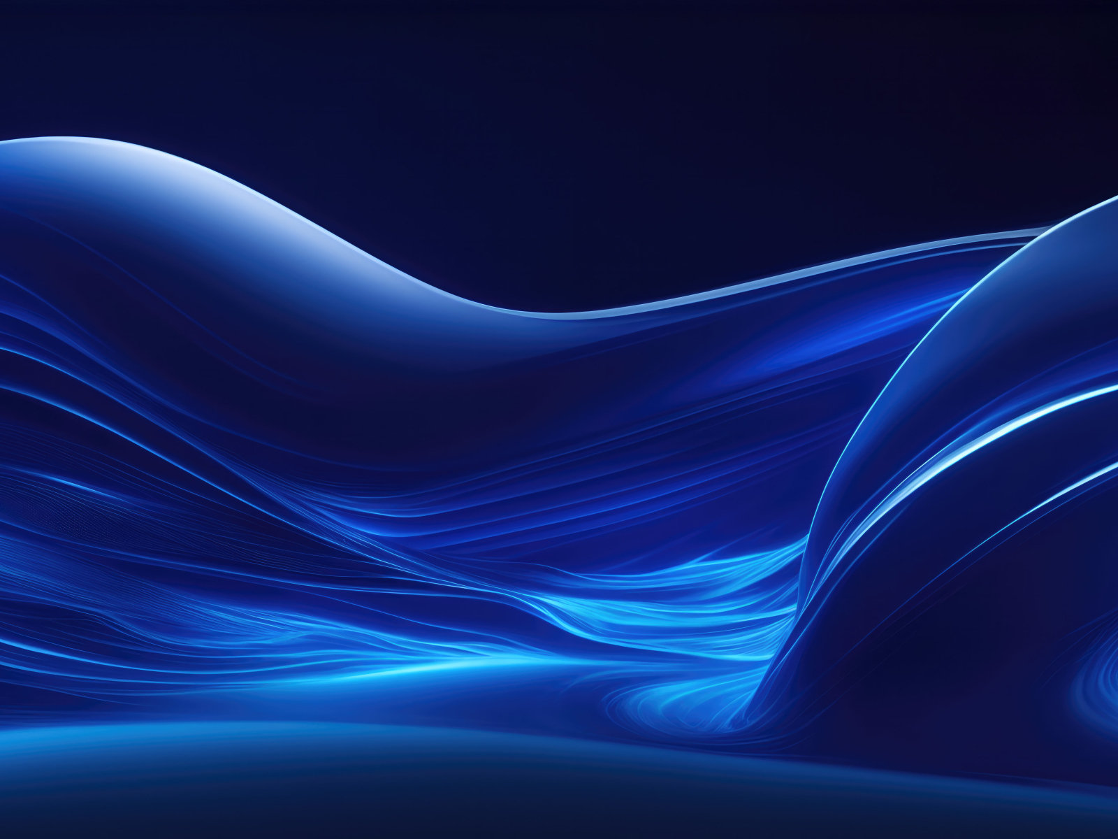 Голубые абстрактные волны на темном фоне