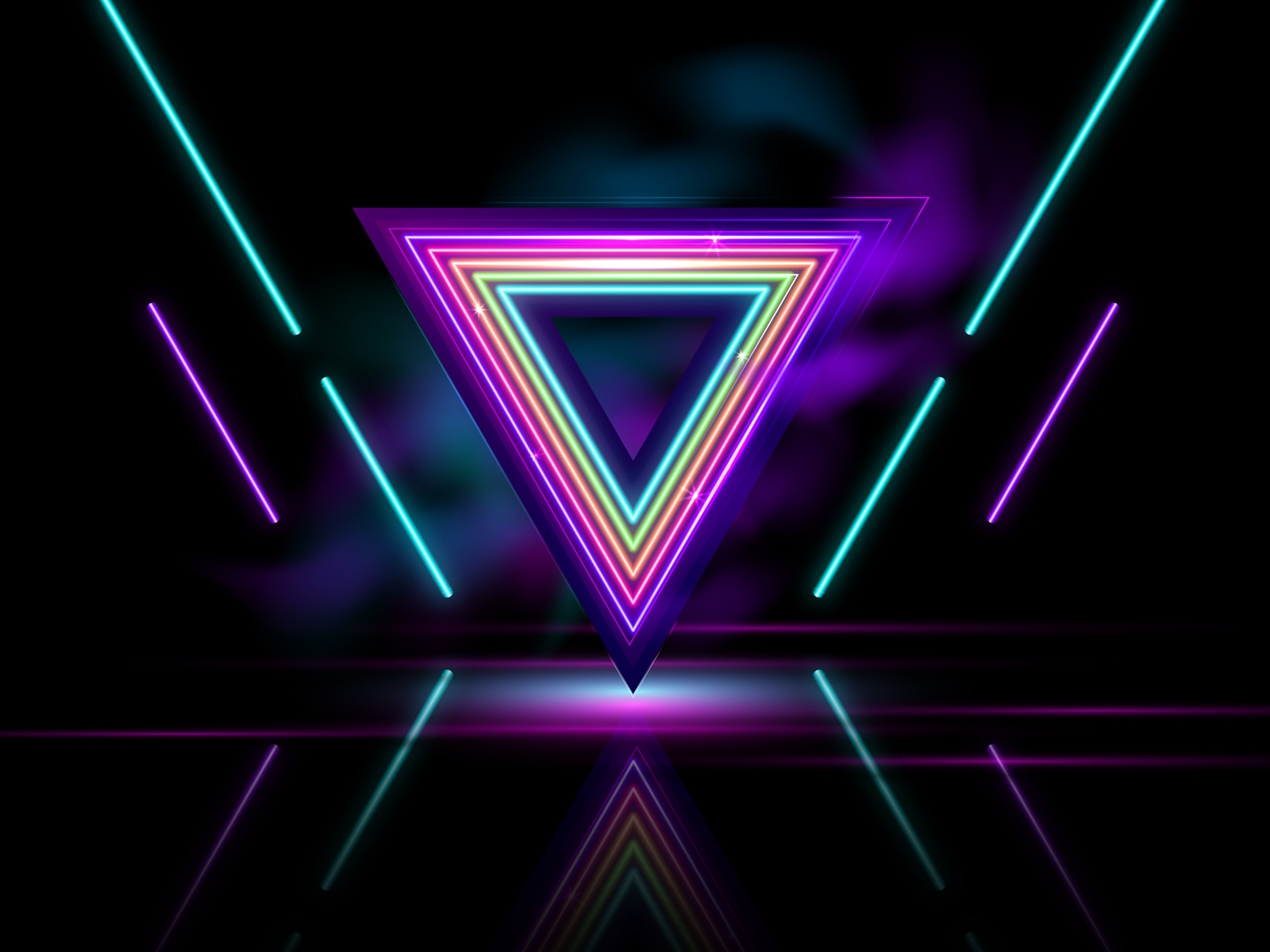 Перевернутый неоновый треугольник