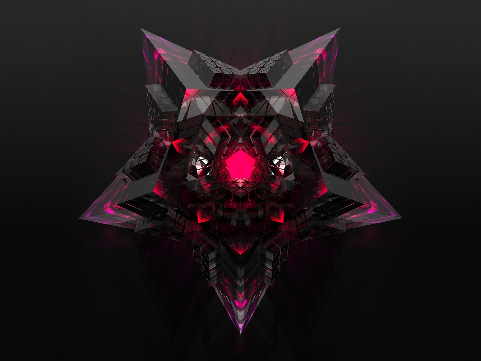 Большая 3д звезда на черном фоне