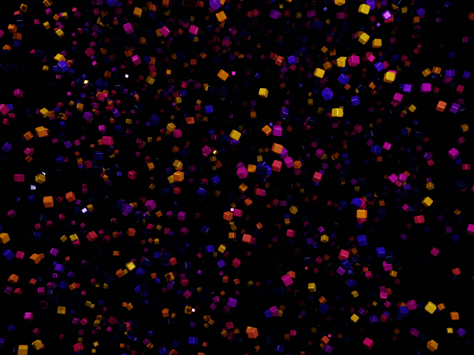 Разноцветные абстрактные кубики в воздухе