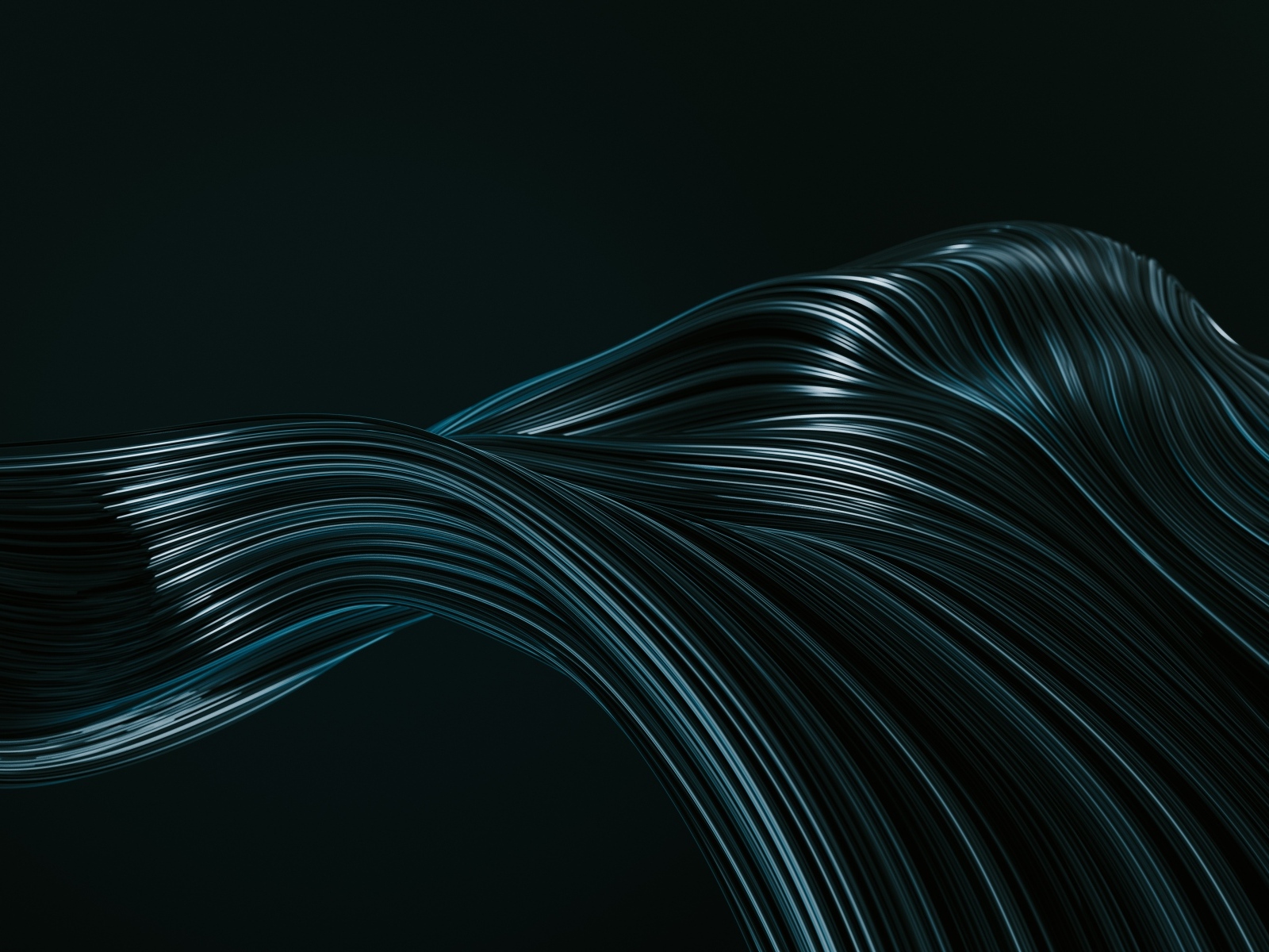 Плавные волнистые линии на черном фоне