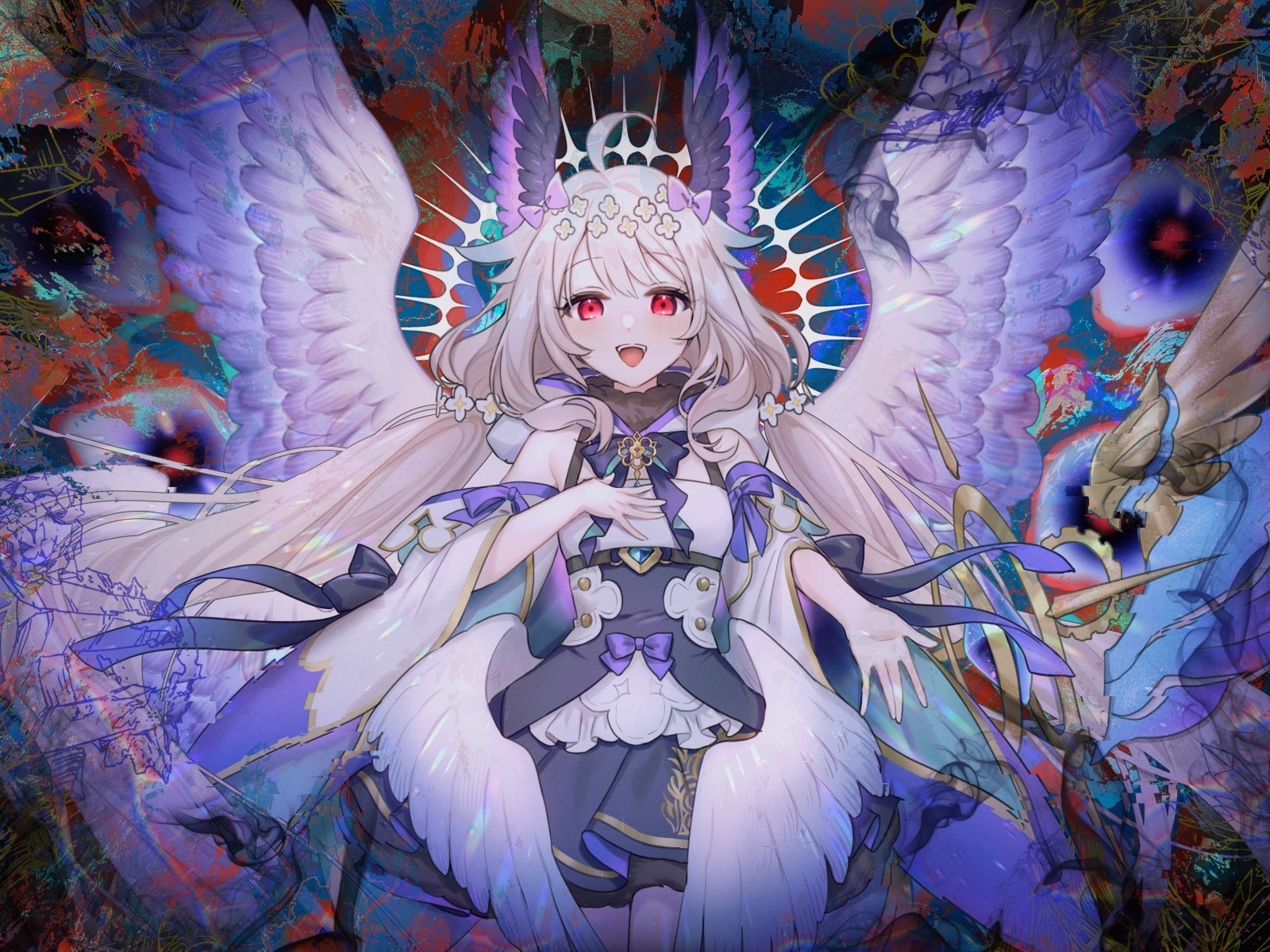 Девушка аниме с крыльями ангела