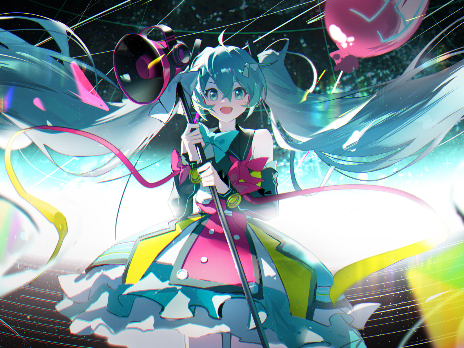 Девушка музыкальный исполнитель аниме Мику Хацунэ