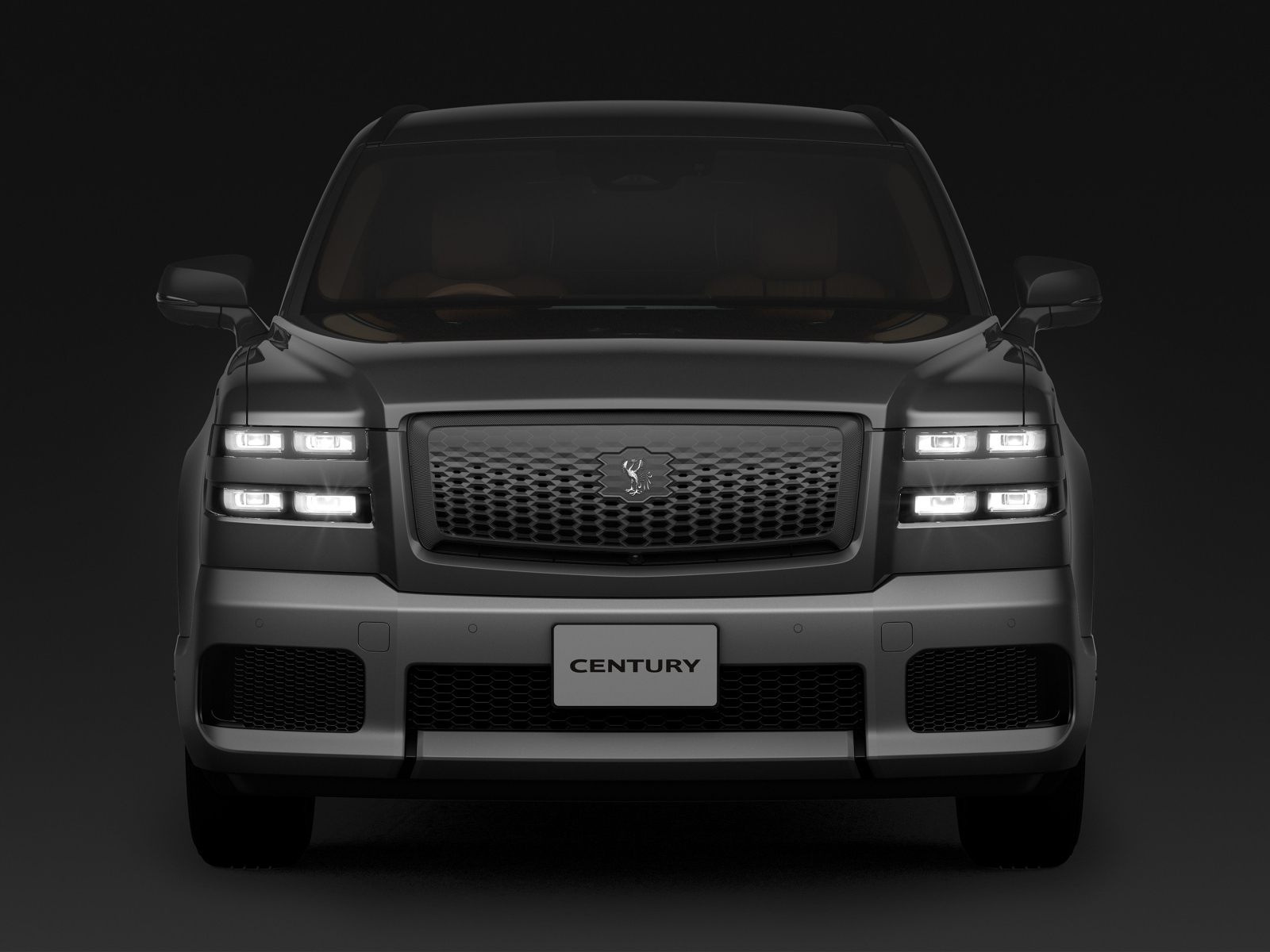 Автомобиль Toyota Century 2023 года на черном фоне