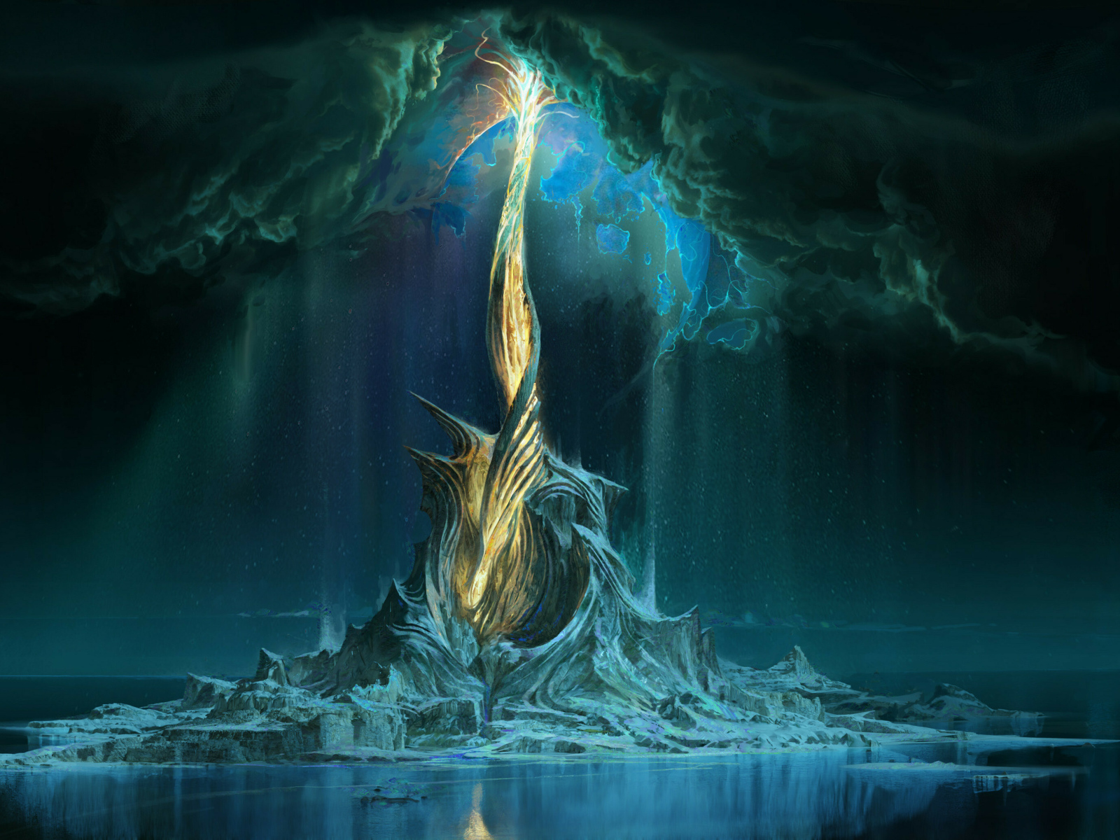 Фантастическое дерево уходит в небо