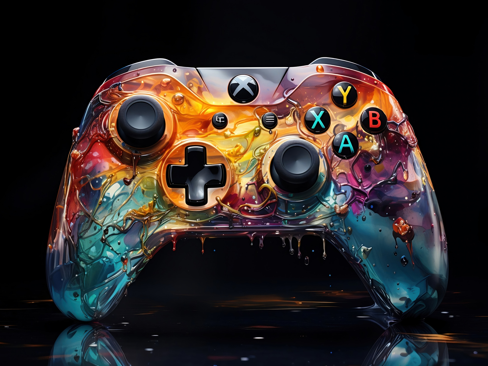 Игровой xbox controller на черном фоне
