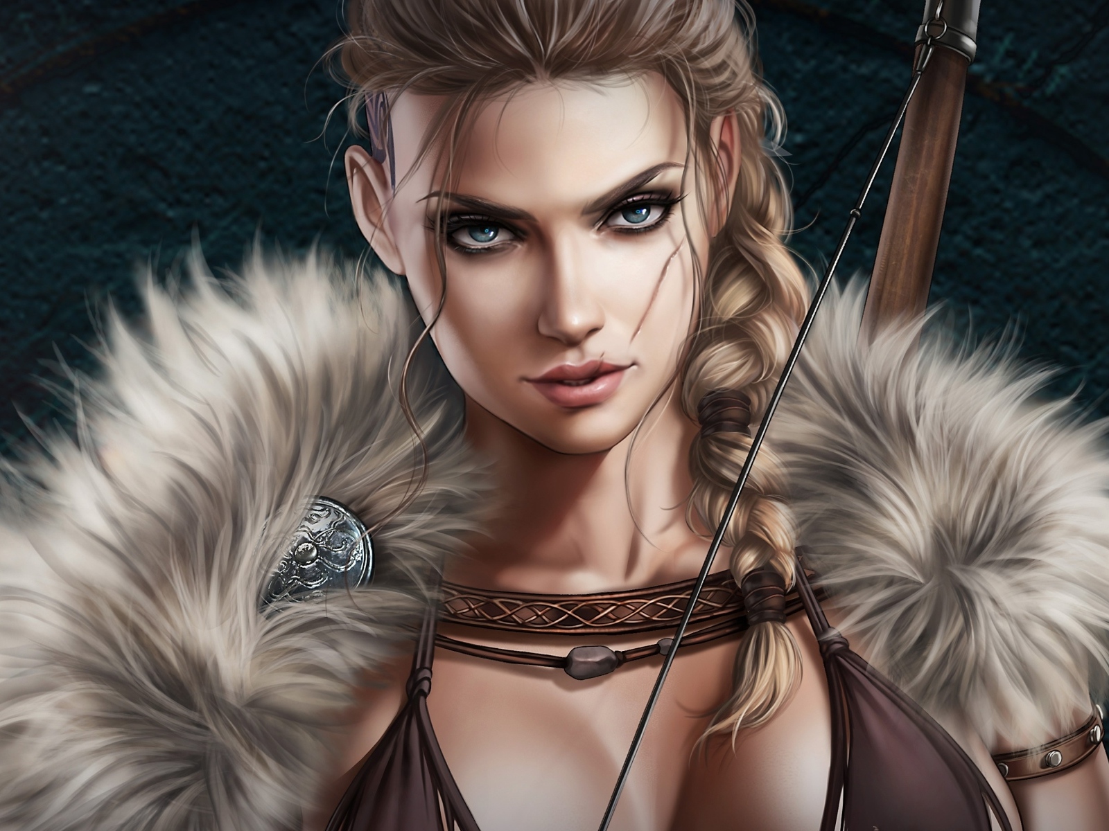 Девушка воин персонаж компьютерной игры Assassin's Creed Valhalla