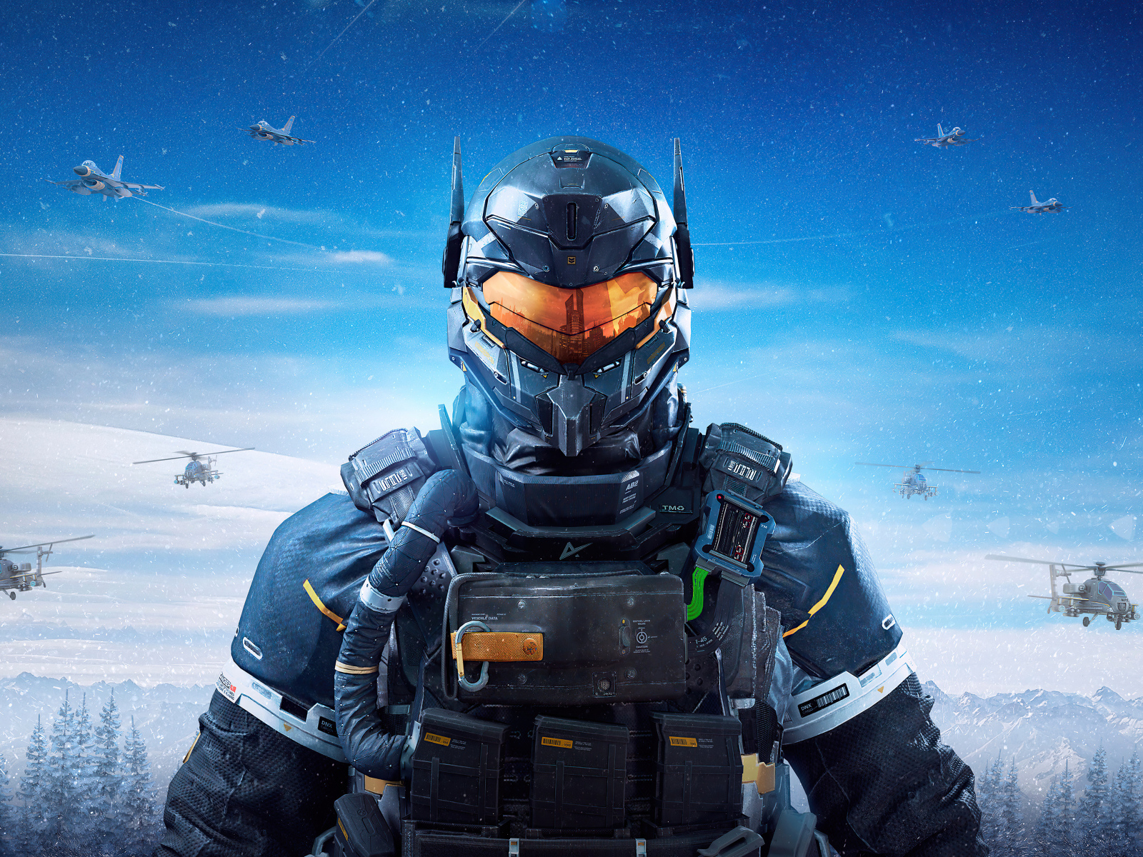 Мужчина киборг персонаж компьютерной игры