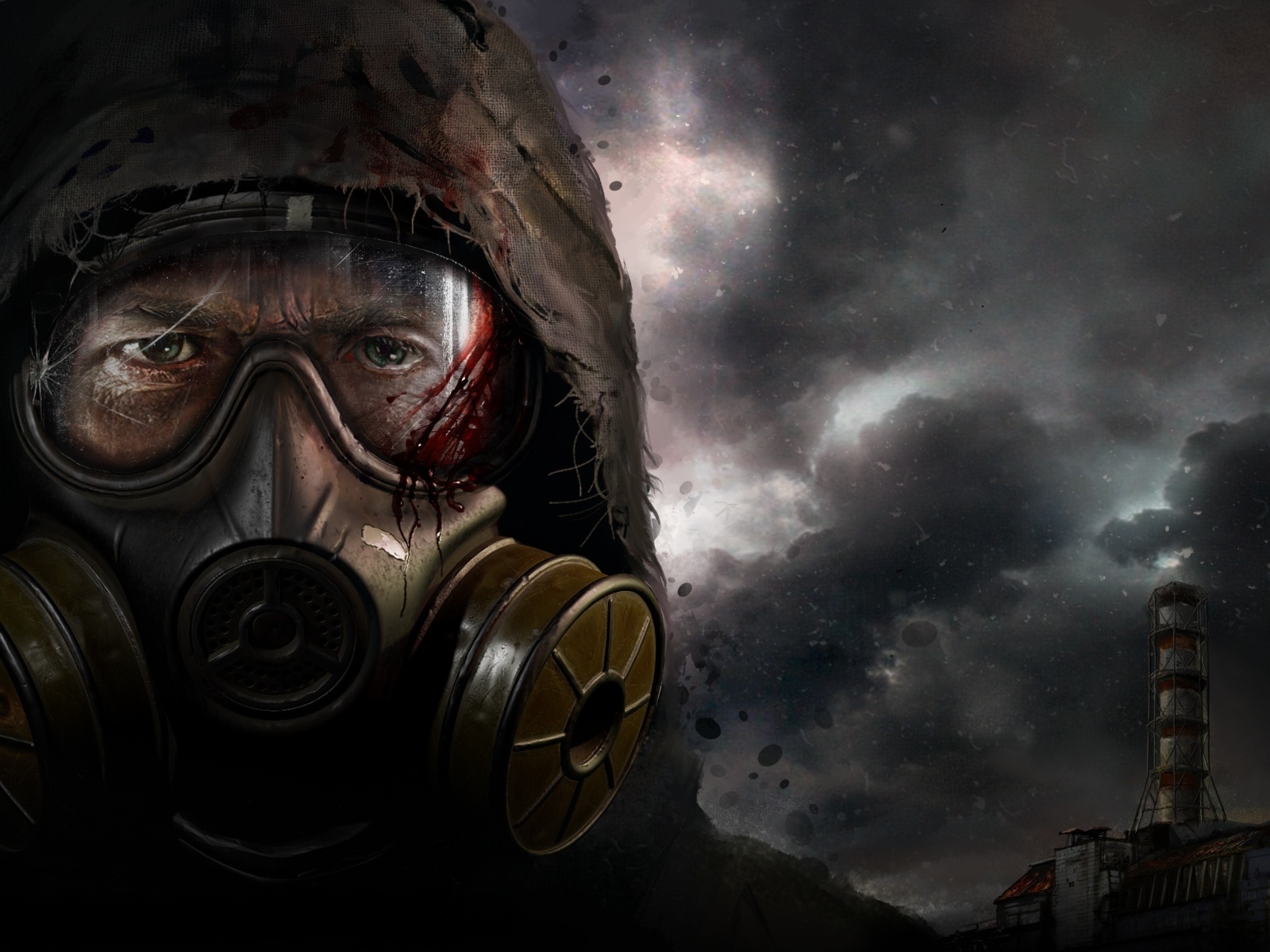 Мужчина в маске из компьютерной игры S.T.A.L.K.E.R. 2: Heart of Chornobyl