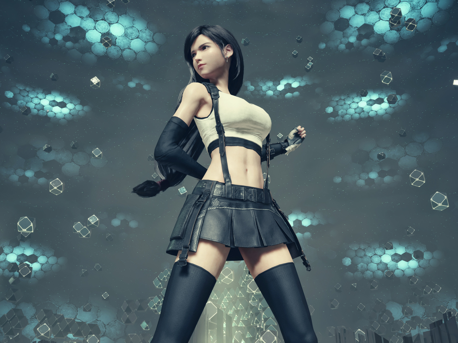 Девушка 3д в черной юбке