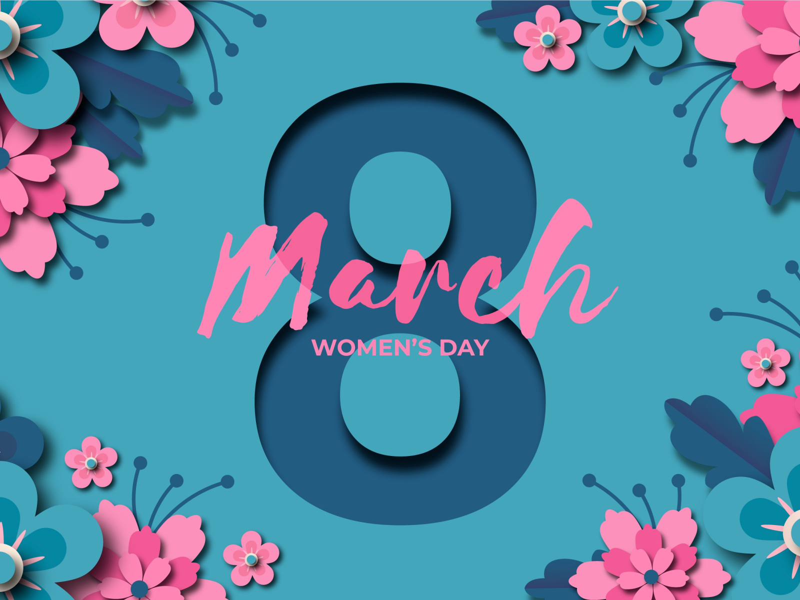 Открытка на международный женский день 8 марта