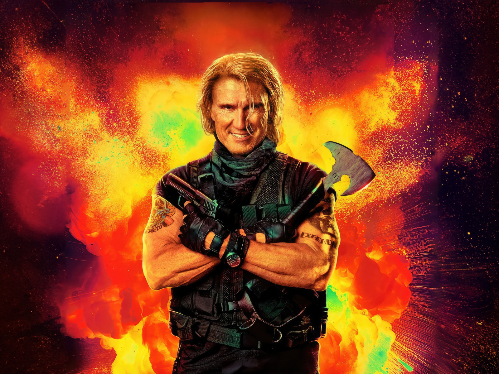 Персонаж Гуннар Йенсен актер Дольф Лундгрен в фильме Неудержимые 4, 2023