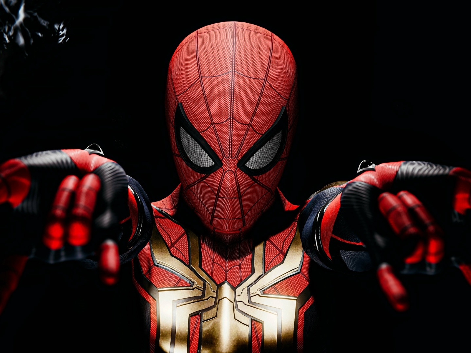 Человек паук на черном фоне