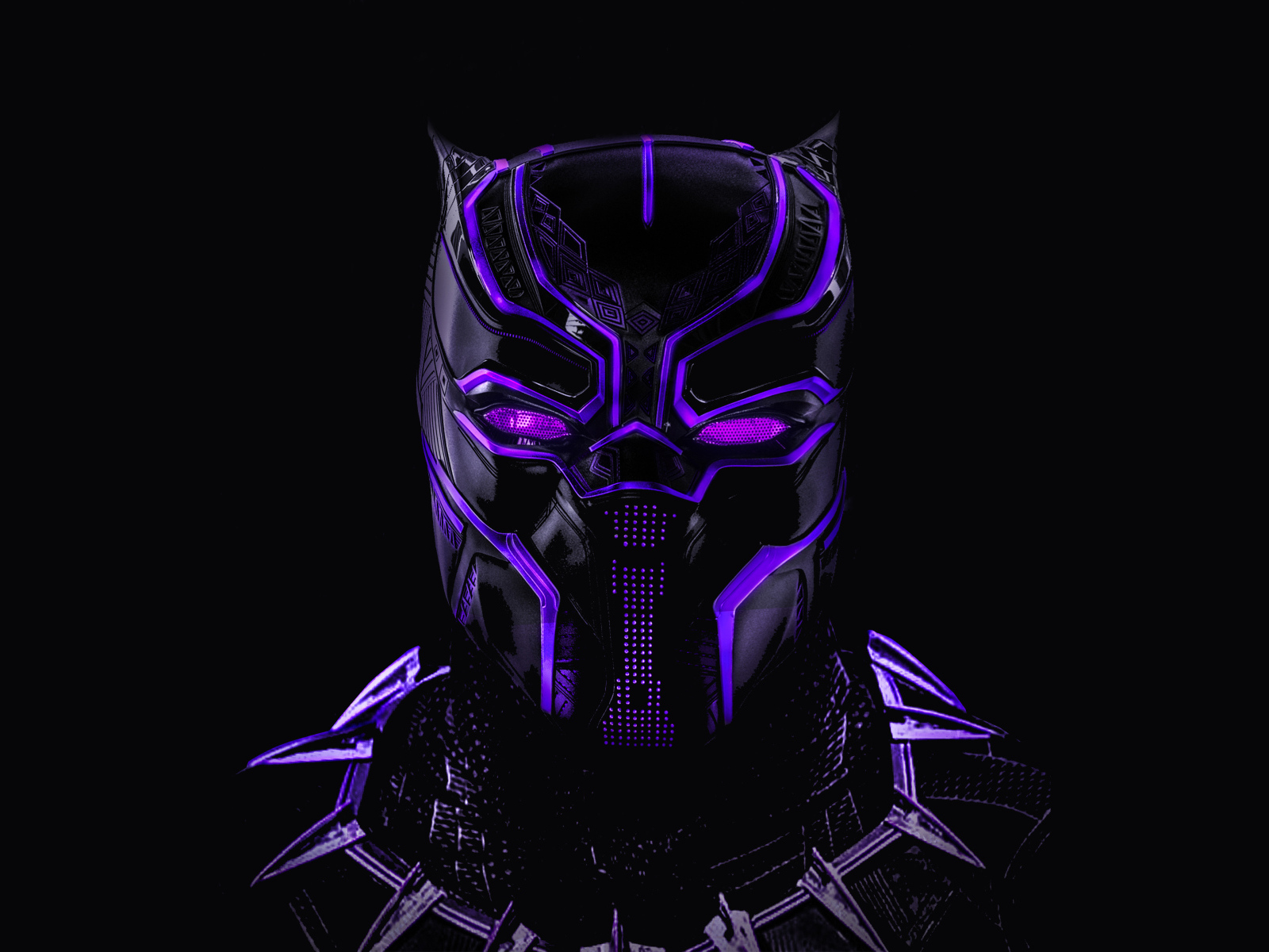 Супергерой Черная пантера на черном фоне