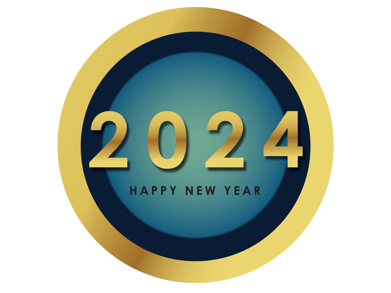 Круг с надписью и цифрами на Новый год 2024