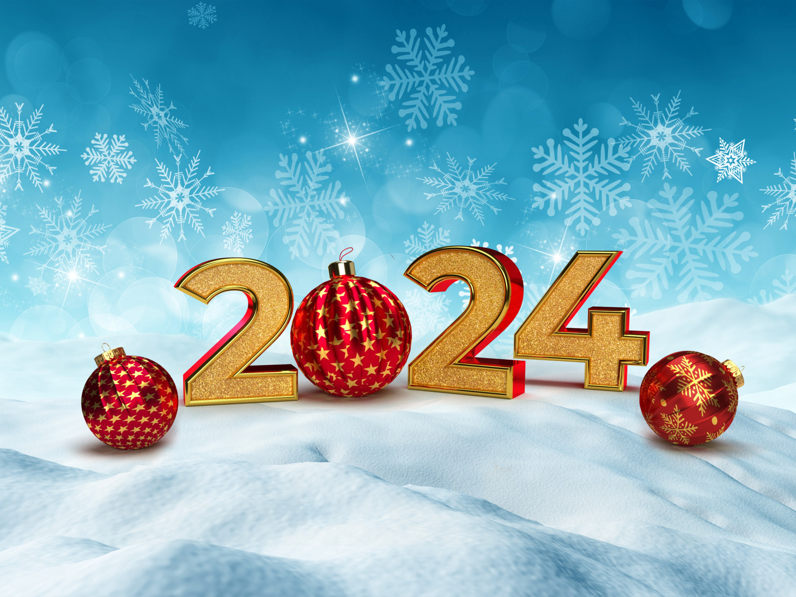 Новогодняя открытка на 2024 год