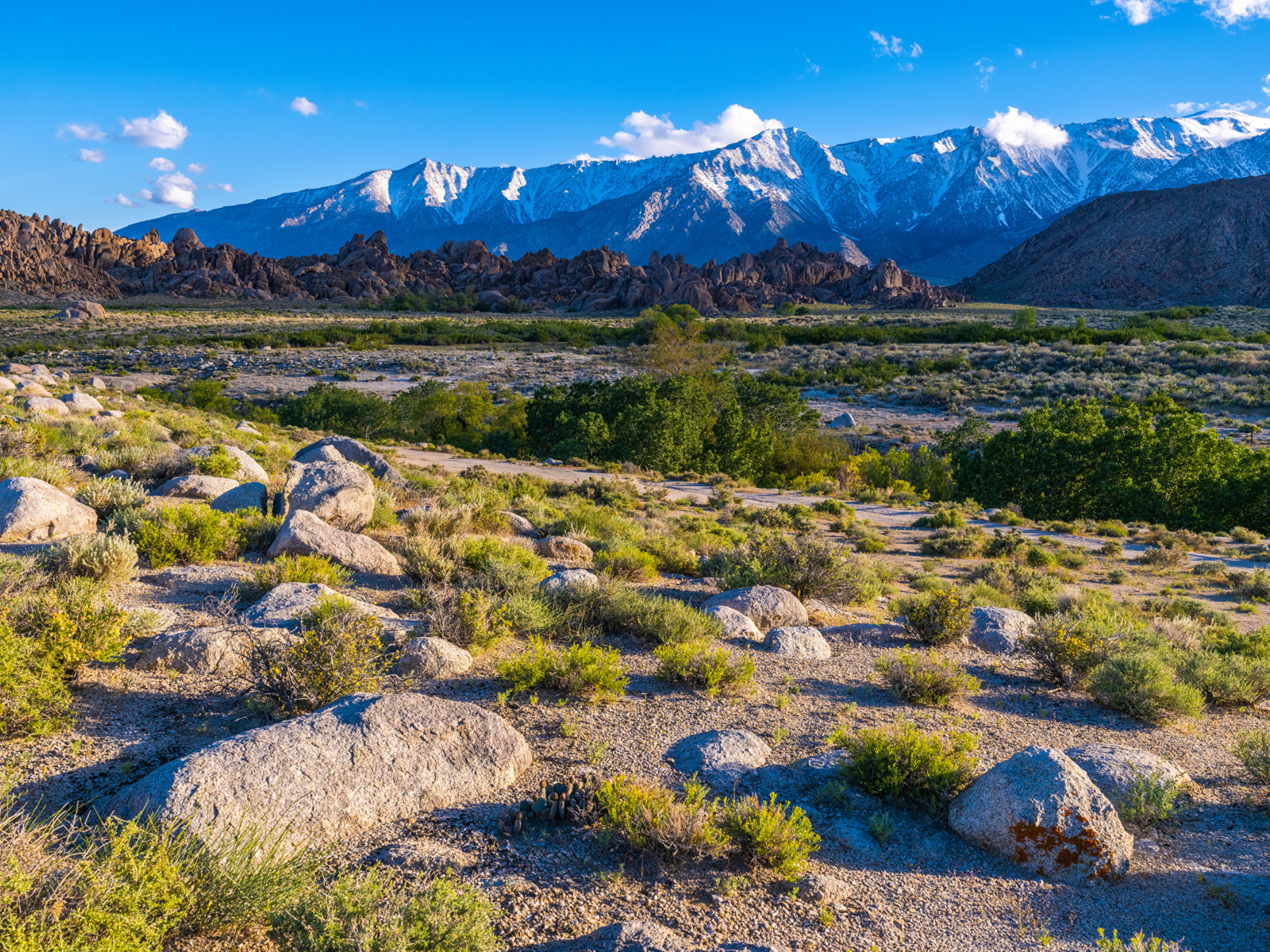 Вид на горы под голубым небом, Калифорния США